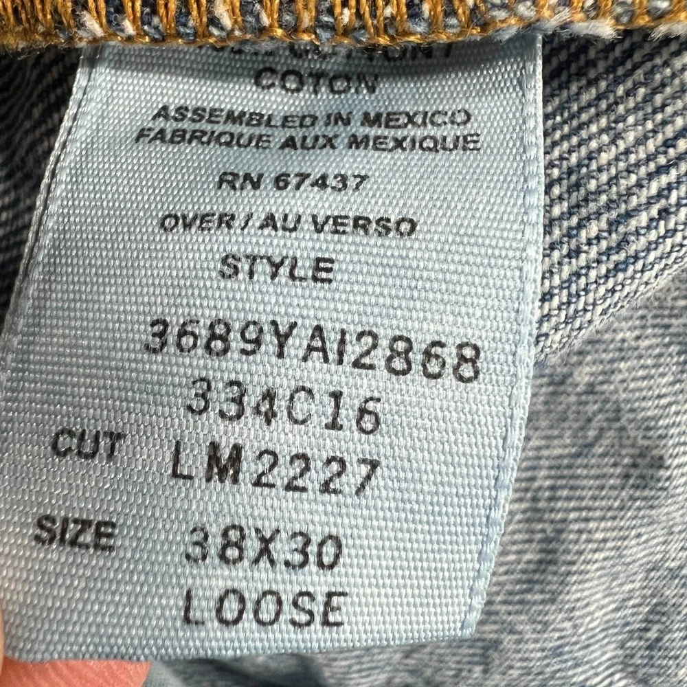 Vintage Polo‎ Ralph Lauren Jeans Mens 38x30 Blue Denim Baggy Wide Leg Loose Fit